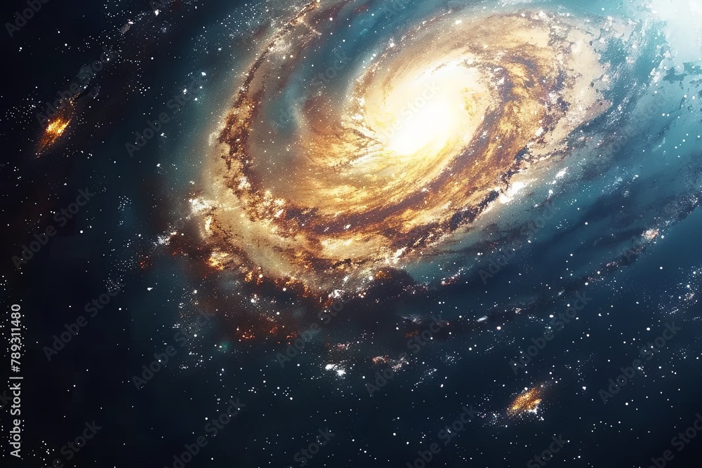 galaxy in 4K, deep space exploration, birth of a galaxy. Rotating spiral galaxy. generative ai