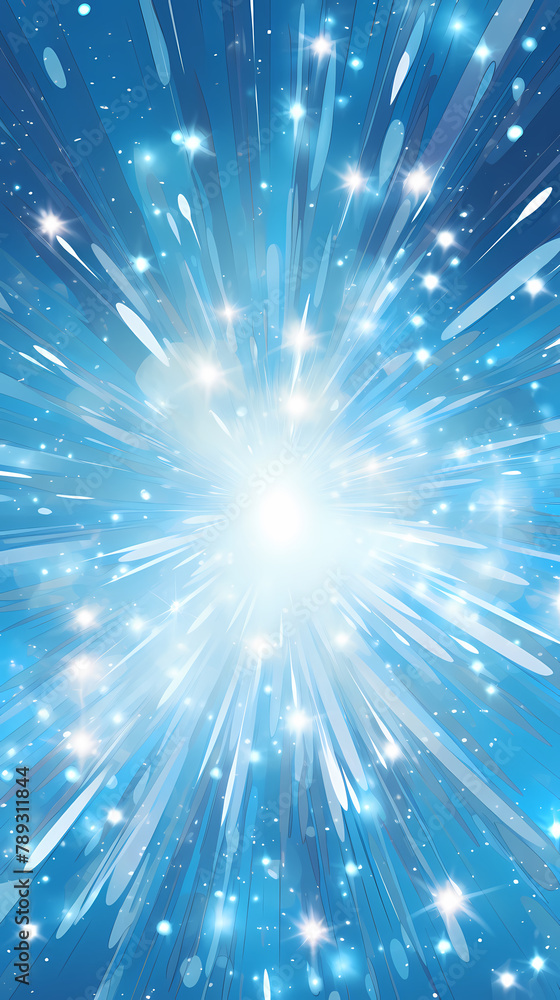 Fototapeta premium sparkling lights christmas festive light blue background with light beams