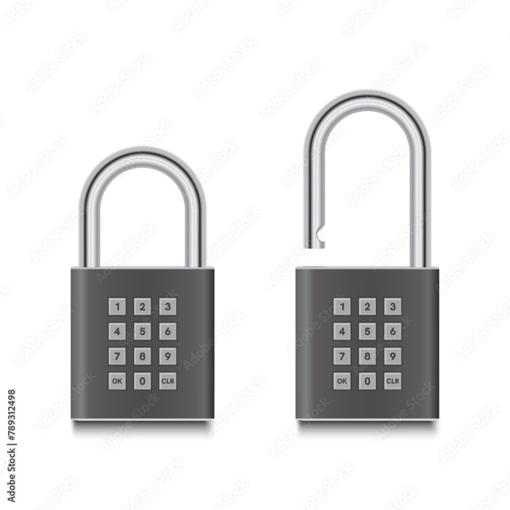 Padlock combination design isolated on white background. Vector illustration EPS 10. Padlock combination design isolated on white background. Vector illustration EPS 10.