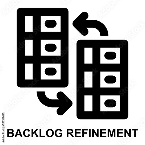 backlog refinement, backlog grooming, backlog, product backlog, update, revision expanded agile outline icon for web mobile app presentation printing