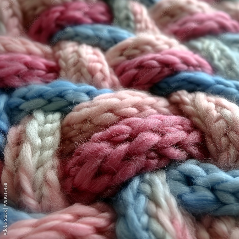 編み込まれたカラフルな 編み物の背景テクスチャ