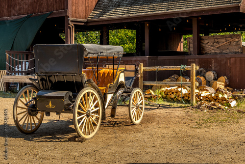 Buggies and building of the Historic Ranch Red Deer County Alberta Canada