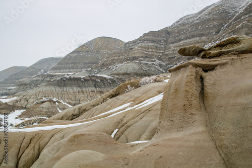 Last days before spring offically arrives in the badlands. Drumheller Alberta, Canada. photo