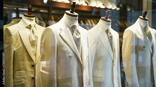 Men's formal shirts displayed in a clothing store on a mannequin