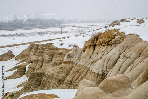 Last days before spring offically arrives in the badlands. Drumheller Alberta, Canada. photo