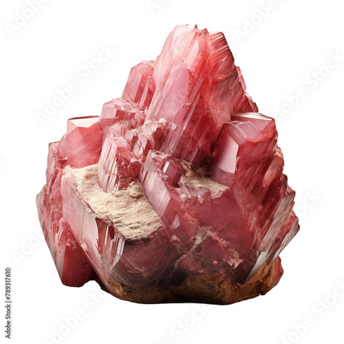 Amazing Rhodonite Isolated On Transparent  Background  photo