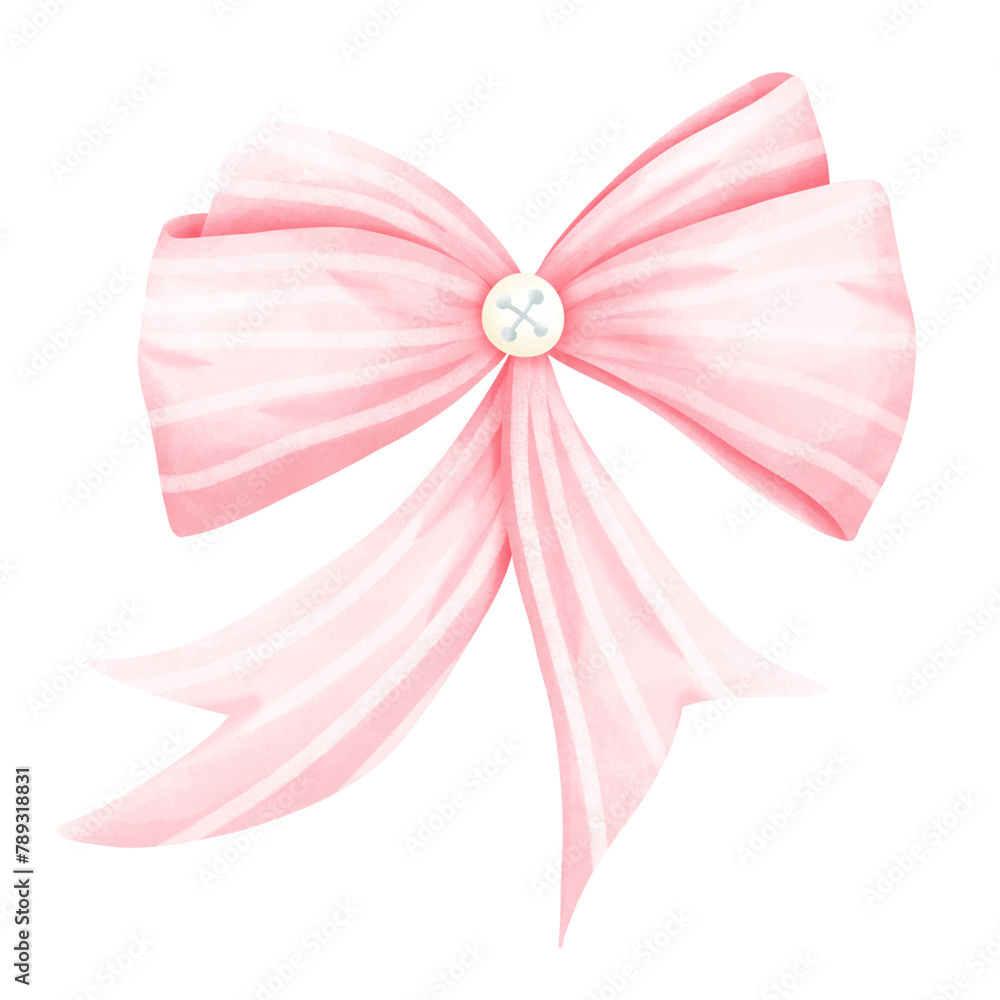 pink ribbon bow isolated
