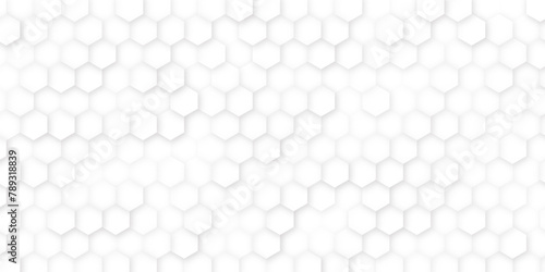 Vector hexagons pattern. Geometric abstract background with simple hexagonal elements. Modern white background textured with abstract hexagon pattern. 