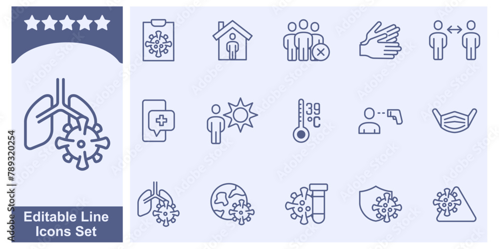 cold and flu icon set. Flu disease prevention symbol template for graphic and web design collection logo vector illustration
