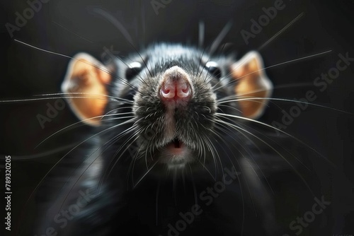 adorable rat portrait bright eyes and whiskers realistic digital painting