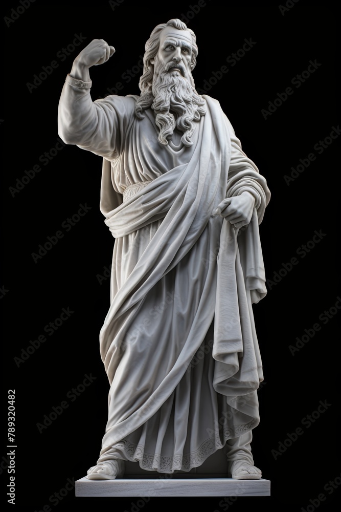 A large white stone statue in the classical style A large white stone statue in the classical style