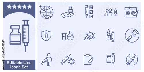 Vaccine set icon symbol template for graphic and web design collection logo vector illustration