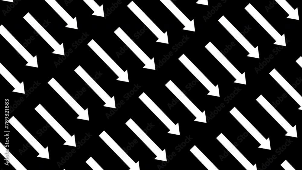 Guiding flow of rows of white arrows on a black background Guiding flow of rows of white arrows on a black background