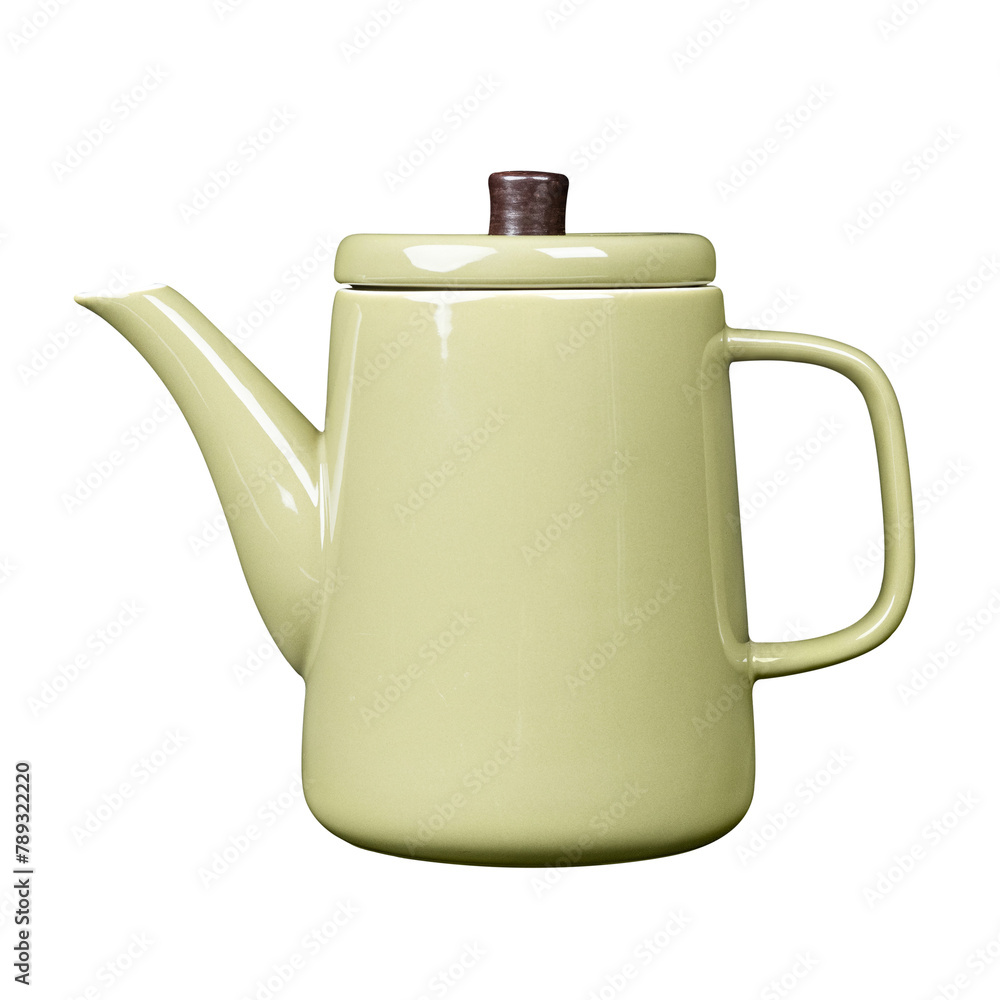 Obraz premium Green ceramic kettle design element