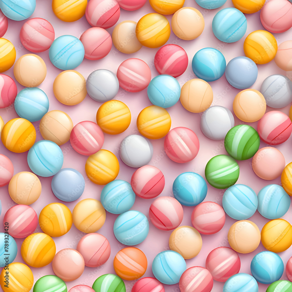 Seamless pattern with multicolored candies. Vector illustration.
