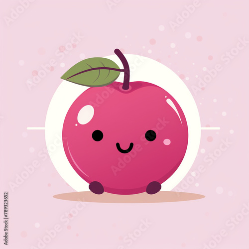 charming and minimalist cartoon-style depiction of a apple сreated with Generative Ai