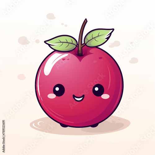 Wallpaper Mural charming and minimalist cartoon-style depiction of a apple сreated with Generative Ai Torontodigital.ca