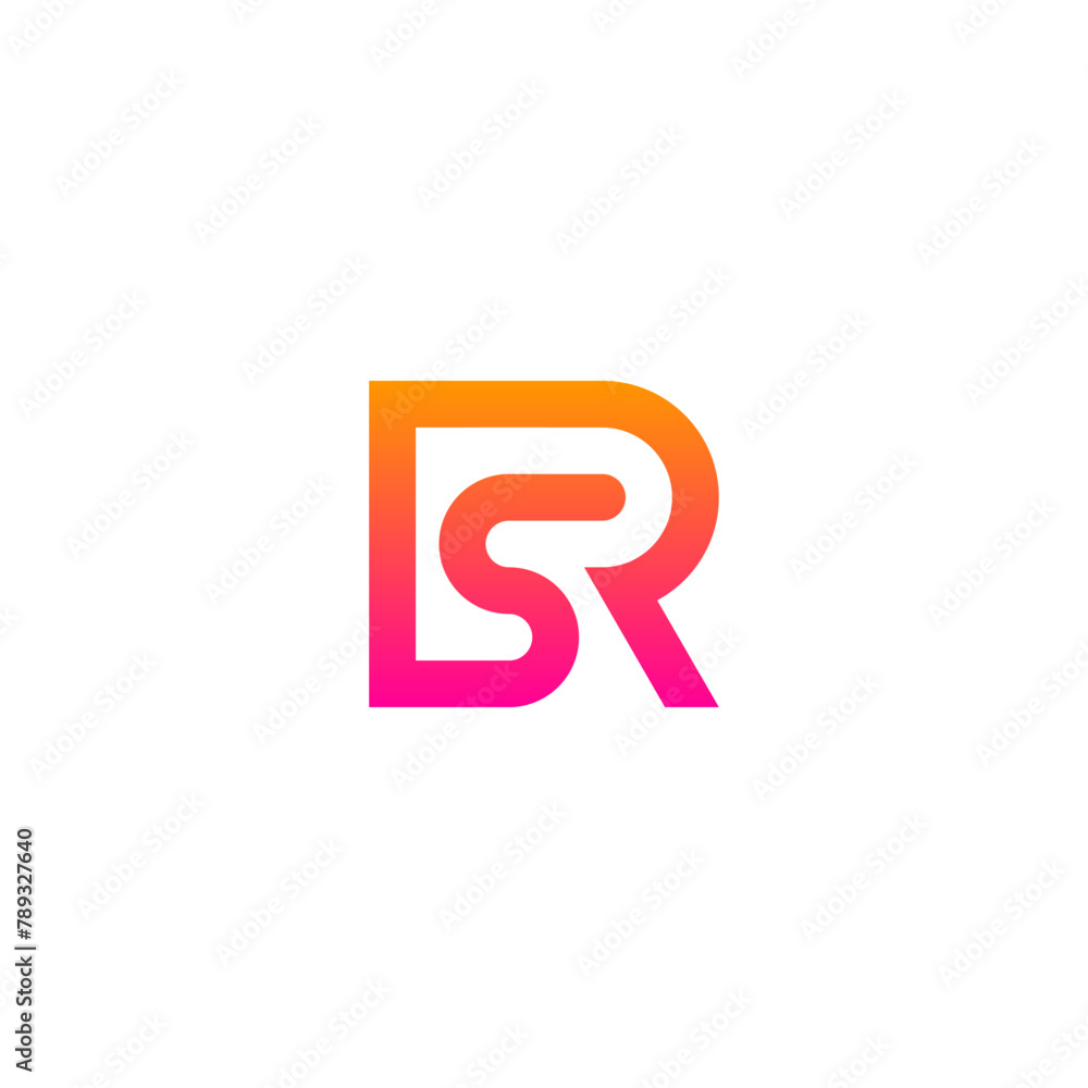 RS monogram logo with pink orange gradient. RS monogram logo with pink orange gradient.