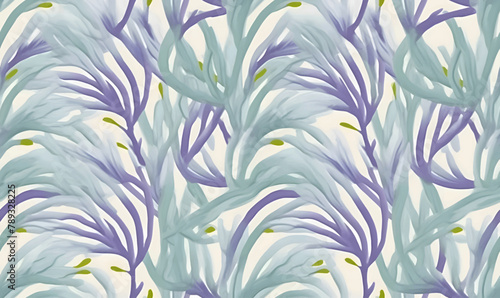 Seamless pattern with purple crocus flowers. Vector illustration.