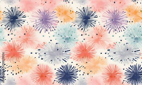 Watercolor flower seamless pattern. Hand painted watercolor flowers background.