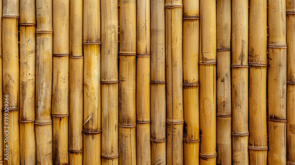Fototapeta premium bamboo wall textured background, light brown color