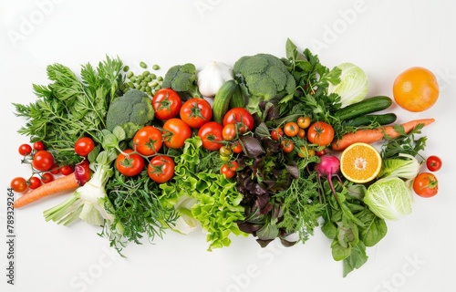 KS A pile of fresh vegetables including carrots lettuce
