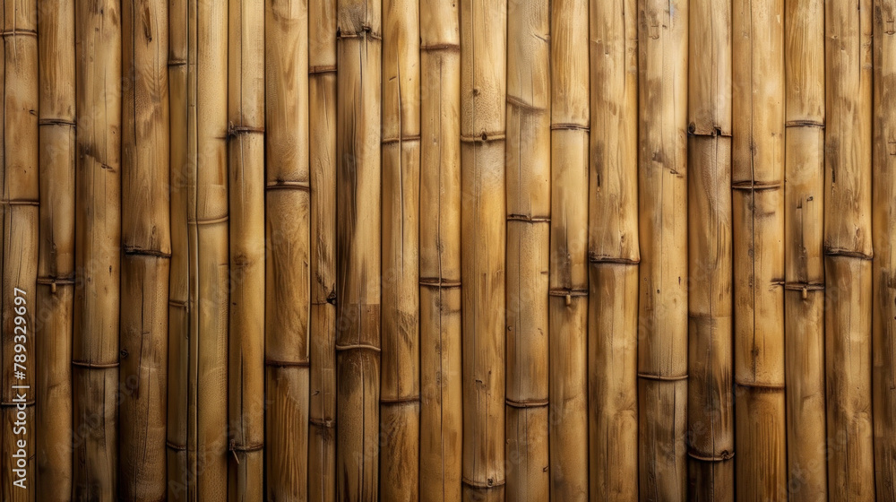 Fototapeta premium bamboo wall textured background, light brown color