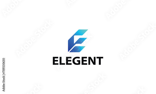 Free vector  gradient E logo template 