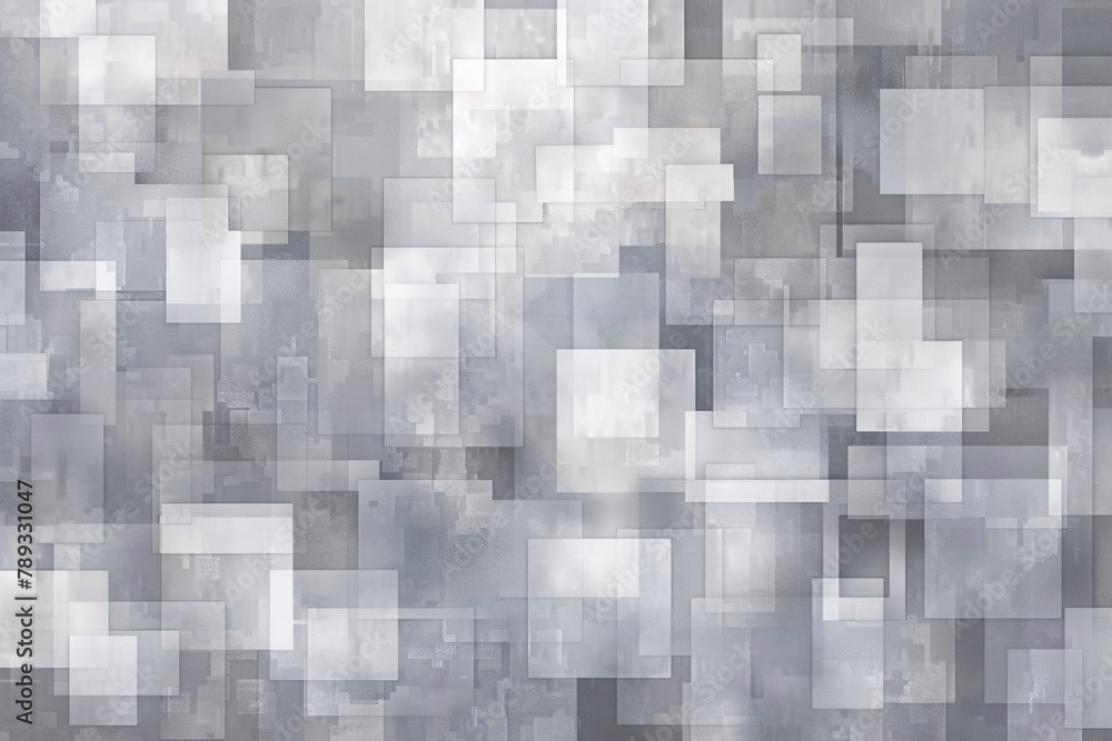 Monochromatic artwork of layered grey squares with varying opacities wallpaper