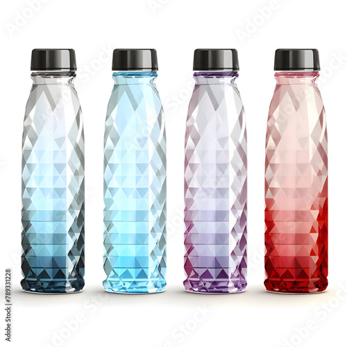 Plastic bottle with water isolated on white background. Vector illustration.