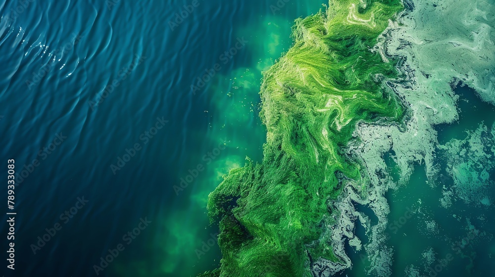 Analyze the role of algae and phytoplankton in influencing the color of water bodies