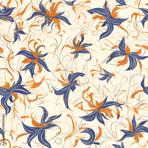 Seamless pattern with lily flowers. Floral background.