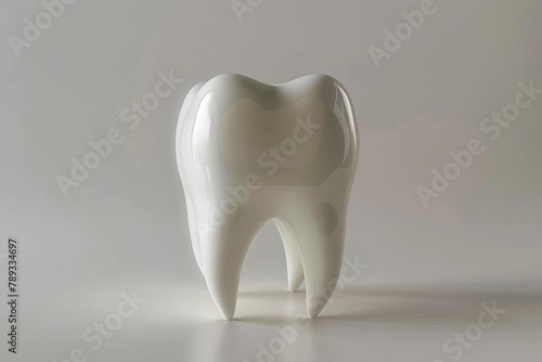 clean minimalist 3d render of a single tooth on a plain white background perfect for dental professionals