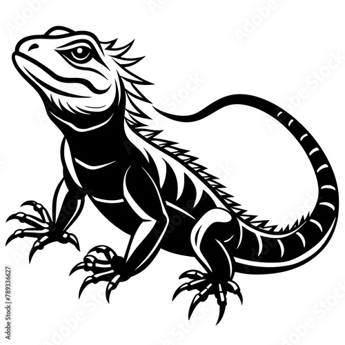 silhouette lizard -vector illustration