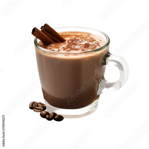 Fresh Tequila Hot Chocolate Isolated On Transparent  Background  photo