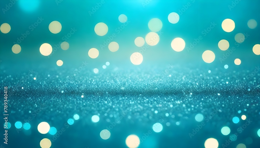 Aqua turquoise and teal green bokeh glitter sparkle background