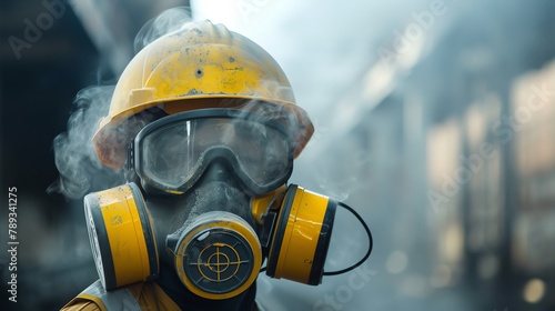 Dust mask, Construction equipment conception, Images for advertisements and banners photo