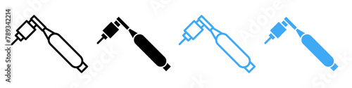 Icon for dental tools including nozzles drills and tweezers used in oral hygiene
