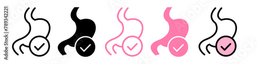 Digestive system care icon promoting good gut health and digestive tract maintenance