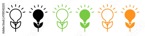 Symbol for green sustainable energy featuring an eco-friendly light source