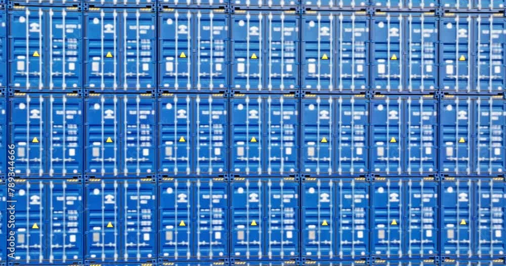 Aerial view of stacked containers in port Aerial view of stacked containers in port