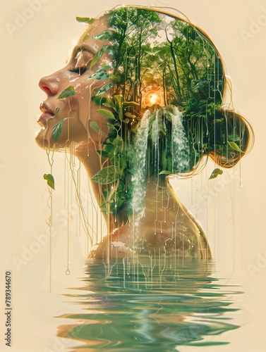 Earthly woman: nature adorn...