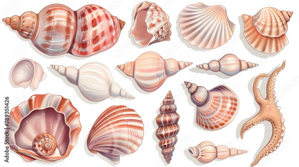 Seashell clipart in different shapes and sizes. Seashell clipart in different shapes and sizes.
