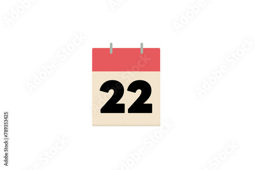 22 day twenty two, twenty second, calendar, red, days of the month, sheets of paper