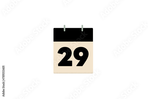 29 day twenty nine, twenty ninth, calendar, days of the month, sheets of paper