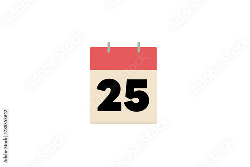 25 days twenty five twenty fifth red calendar days of the month sheets of paper