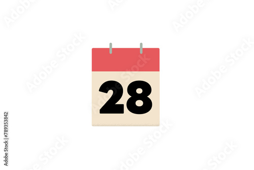 28 day twenty-eight, twenty-eighth, calendar, red, days of the month, sheets of paper