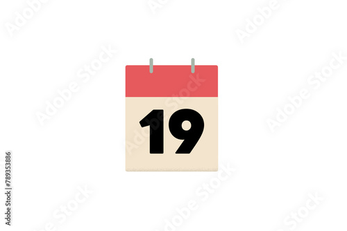 19 day nineteen nineteenth calendar red days of the month sheets of paper photo