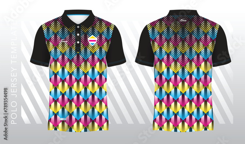 colorful abstract polo jersey sport uniform