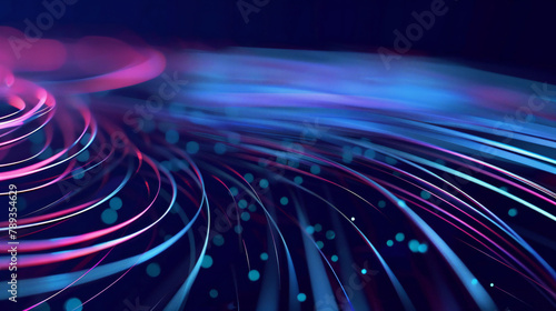 Abstract purple background with optical Fibers